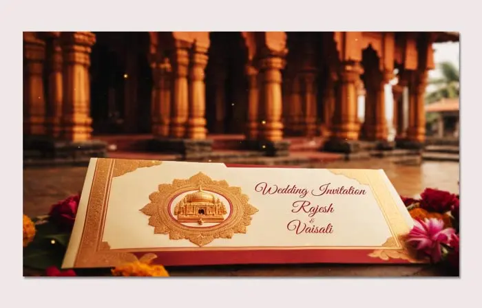 Traditional South Indian Wedding Invitation Card 3D Slideshow